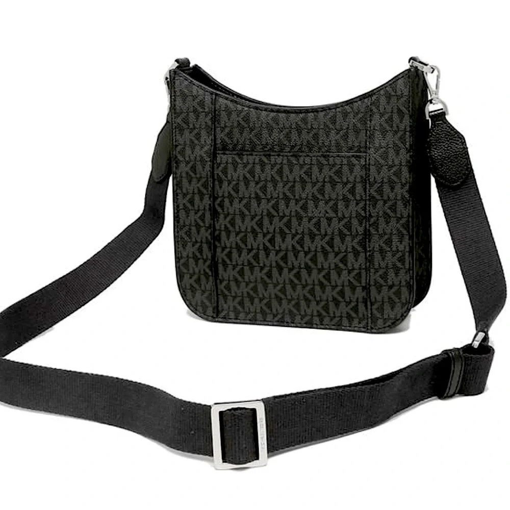 MICHAEL KORS Briley Small Logo Messenger Bag BLACK SIGNATURE COLOR - Picture 2 of 15